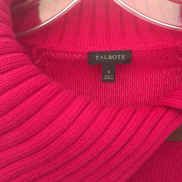 Vintage Talbots Women’s Sweater Cardigan S Pink Long Raglan Sleeve Collared - Picture 3 of 7